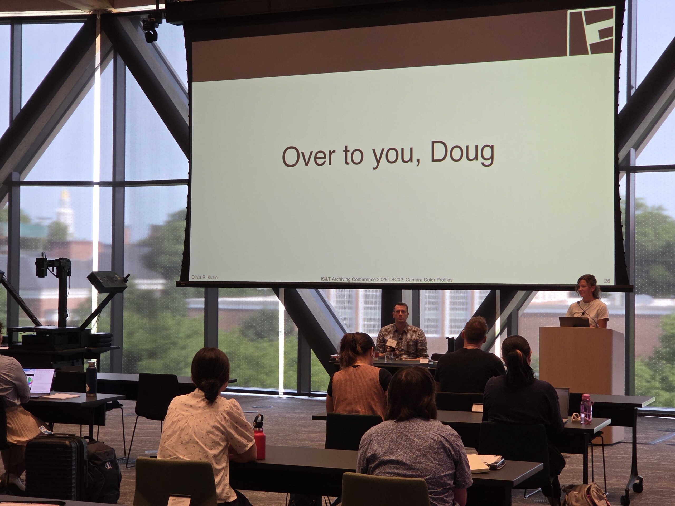 Doug Peterson and Olivia Kuzio teaching the Camera Color Profiles short course